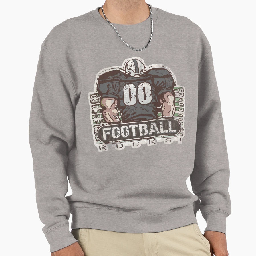 00 Football Rocks Black Team Sweatshirt - Trendy Graphic for Adults - T-Shirt, Sweatshirt, Hoodie