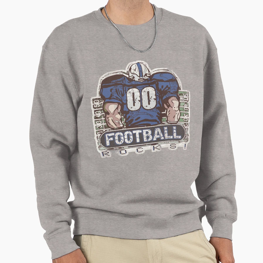 00 Football Rocks Blue Team Sweatshirt - Aesthetic Graphic for Adults - T-Shirt, Sweatshirt, Hoodie