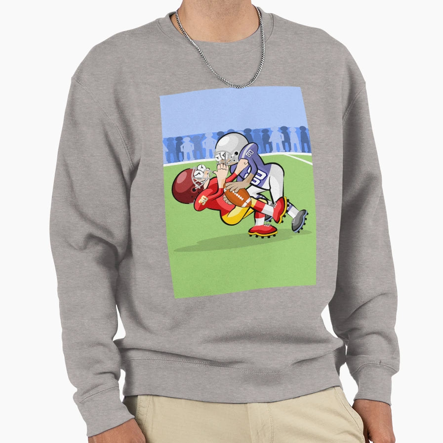American Football Player Frontal Sweatshirt - Custom Art Print for Adults - T-Shirt, Sweatshirt, Hoodie