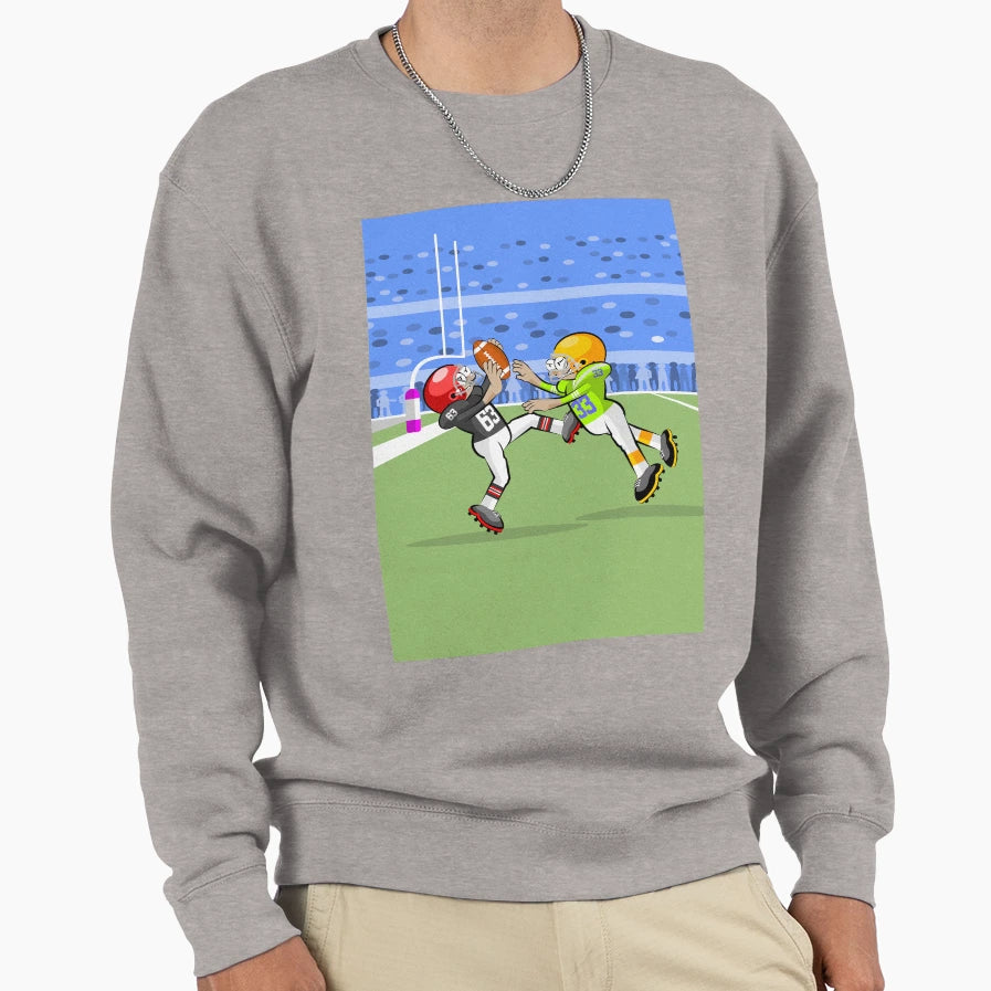 American Football Player Stays Ball Sweatshirt - Minimalist Print Men Women - T-Shirt, Sweatshirt, Hoodie