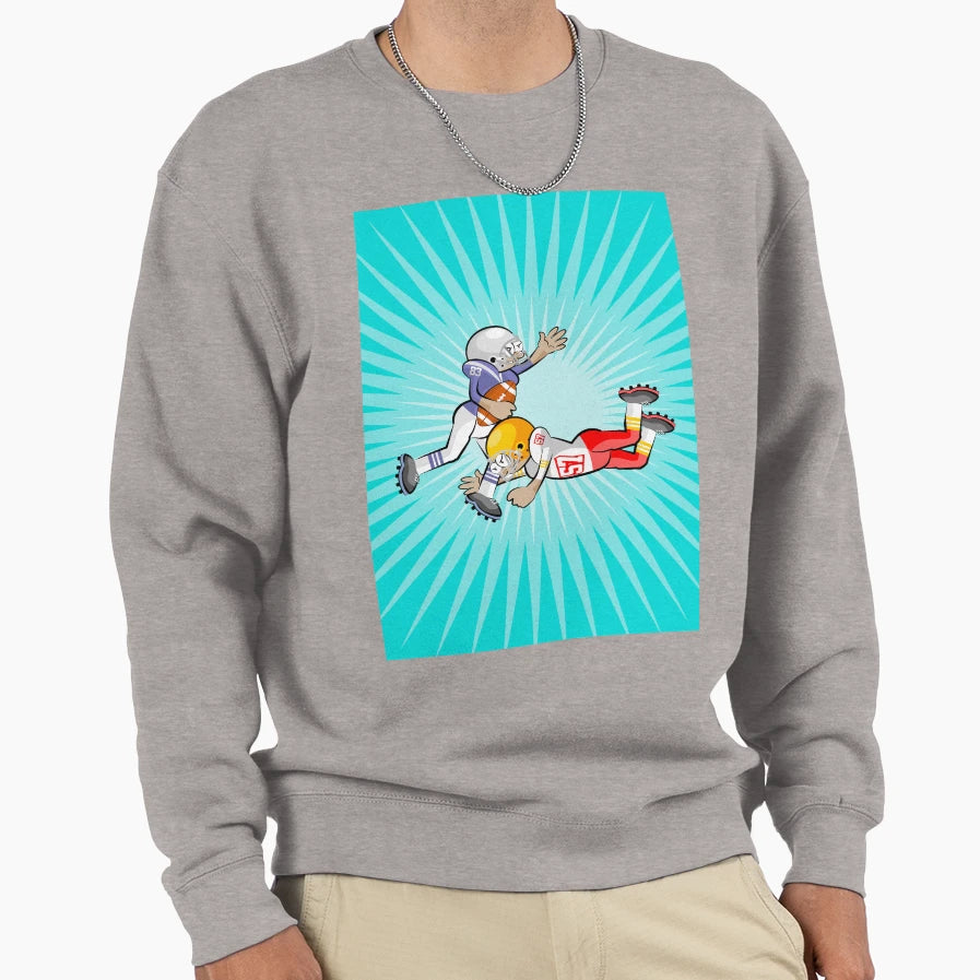 American Football Player Stopping Sweatshirt - Novelty Apparel for Adults - T-Shirt, Sweatshirt, Hoodie