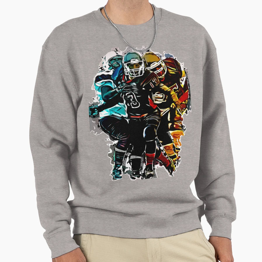 Football Sports Fantasy Game Clipart Sweatshirt - Unique Graphic Unisex - T-Shirt, Sweatshirt, Hoodie