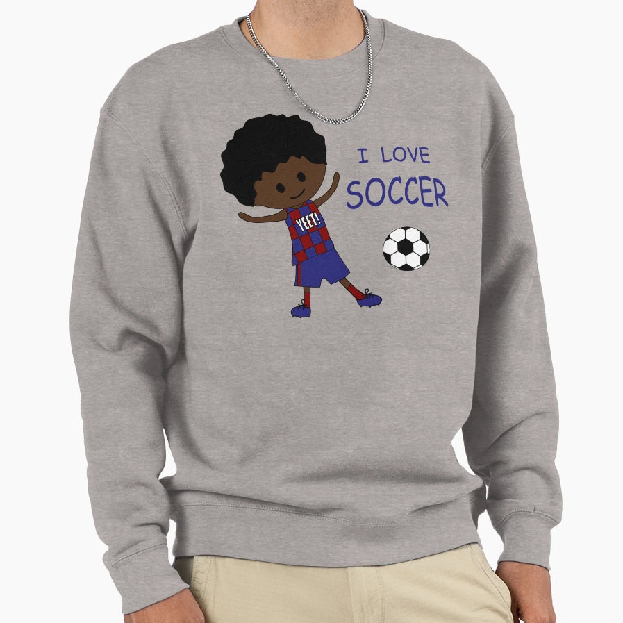 I Love Soccer Black Barcelona Fan Sweatshirt - Novelty Apparel Men Women - T-Shirt, Sweatshirt, Hoodie