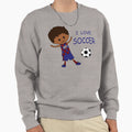 I Love Soccer Barcelona Fan Brown Sweatshirt - Streetwear Style for Adults - T-Shirt, Sweatshirt, Hoodie