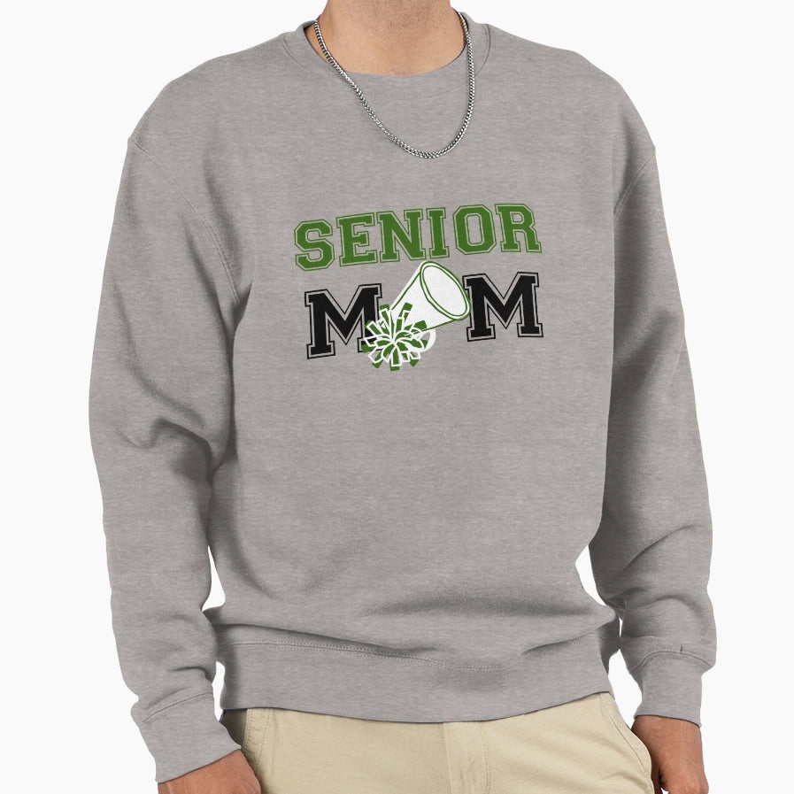 Senior Cheer Mom Green And Black Sweatshirt - Streetwear Style Unisex - T-Shirt, Sweatshirt, Hoodie
