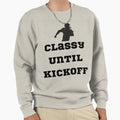 Football Classy Until Kickoff Mom T-Shirt - Unique Graphic for Adults - T-Shirt, Sweatshirt, Hoodie