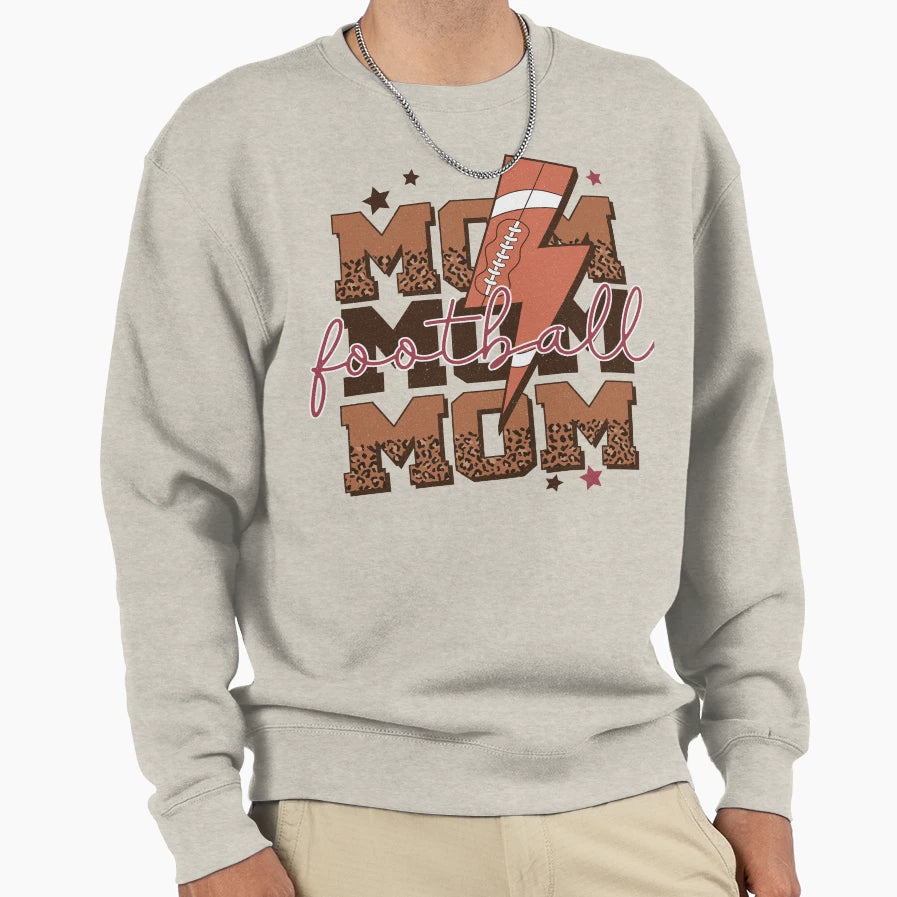 Mom Mom Mom Football Mothers Day Sweatshirt - Minimalist Print Men Women - T-Shirt, Sweatshirt, Hoodie