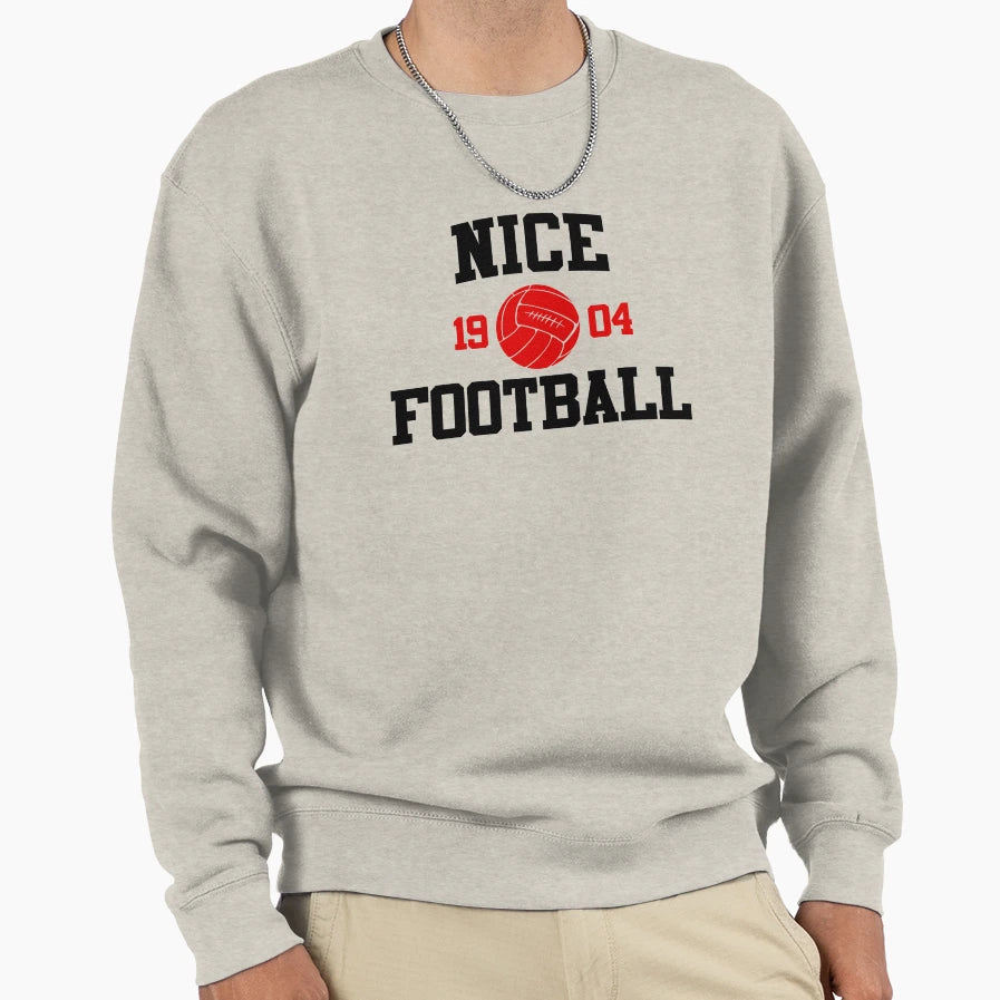 Nice Football Athletic College 2 Gray Sweatshirt - Graphic Print Unisex - T-Shirt, Sweatshirt, Hoodie