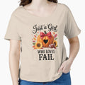 Just Who Loves Fall Pumpkin Football T-Shirt - Unique Graphic for Adults - T-Shirt, Sweatshirt, Hoodie