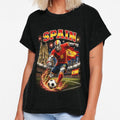 Spain Soccer Skeleton Retro Collage by OceanBandwear - Adult & Kids T-Shirts, Sweatshirts & Hoodies apparel design preview 1