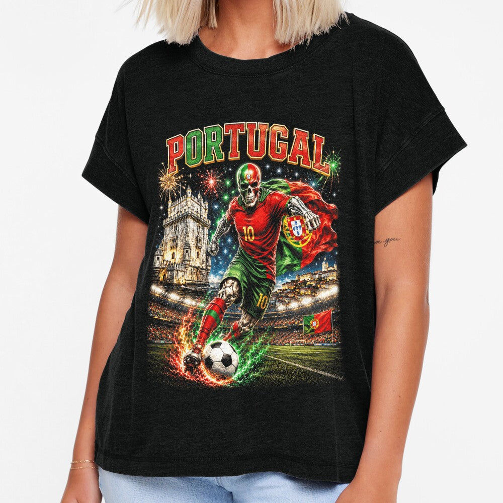 Portugal Soccer Skeleton Retro Collage by - Adult & Kids T-Shirts, Sweatshirts & Hoodies apparel design preview 1
