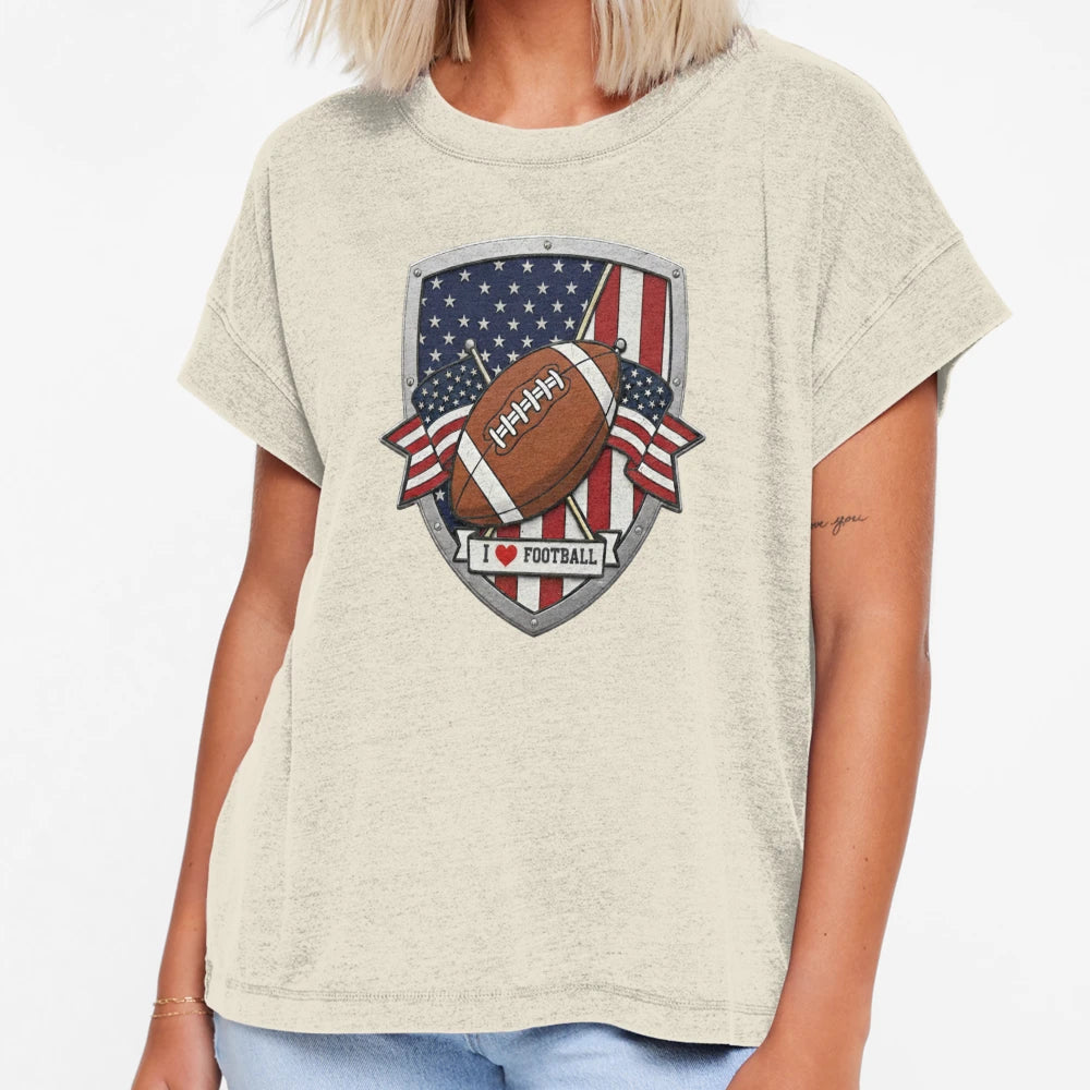 I Love Football T-Shirt - Custom Art Print Men Women - T-Shirt, Sweatshirt, Hoodie
