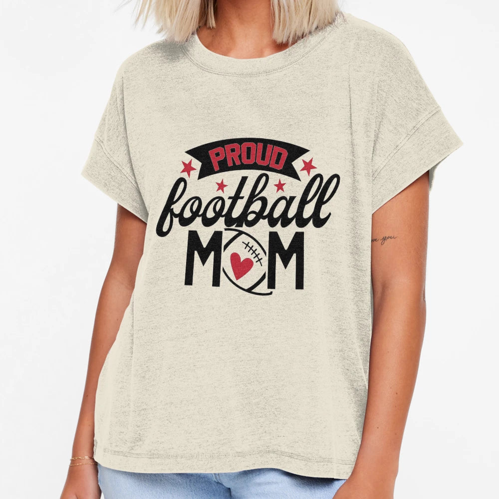 Proud Football Mom Football Season T-Shirt - Custom Art Print Men Women - T-Shirt, Sweatshirt, Hoodie