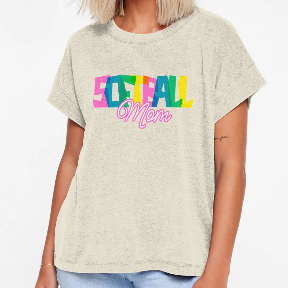 Softball Mom Happy And Bright T-Shirt - Trendy Graphic Unisex - T-Shirt, Sweatshirt, Hoodie