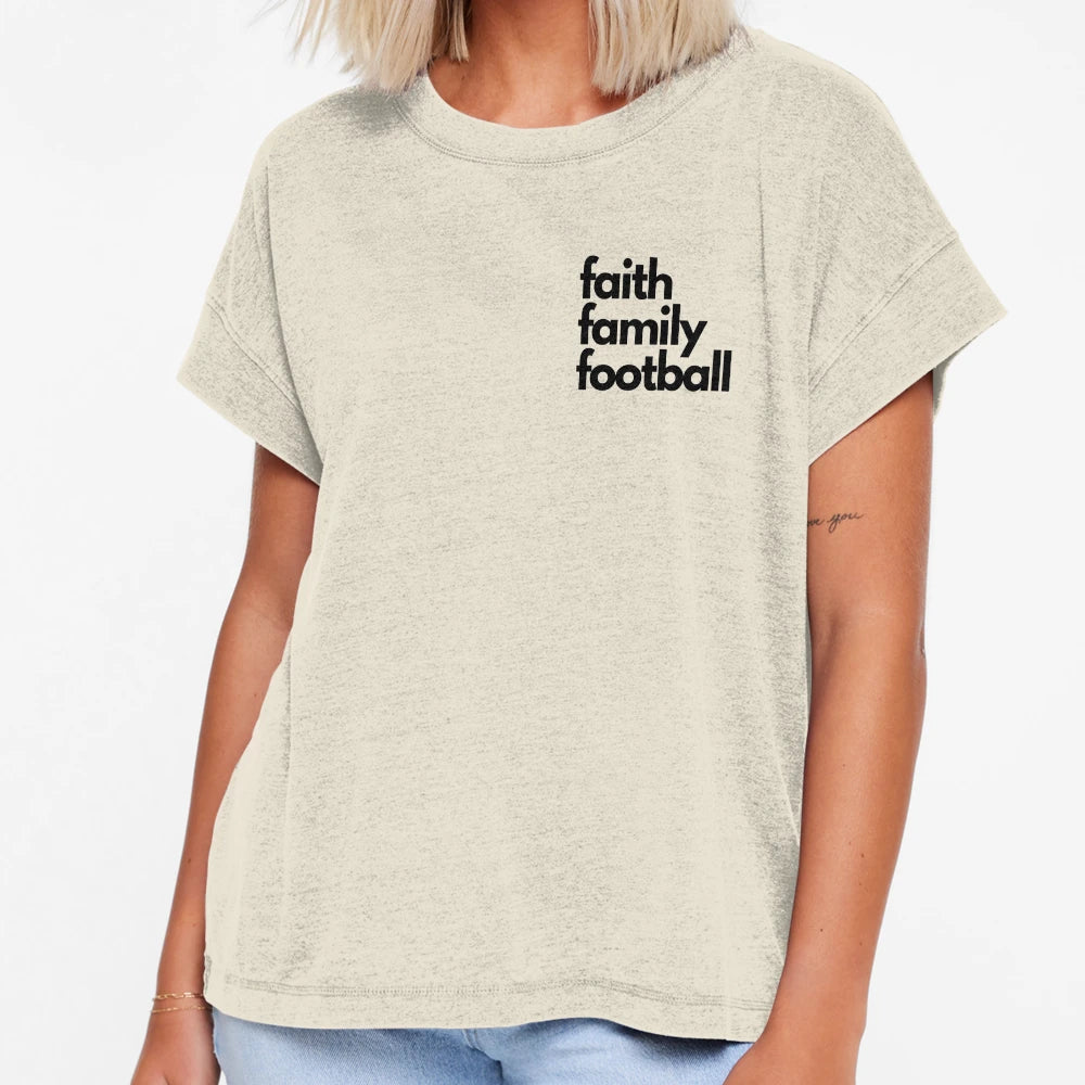 Faith Family Football T-Shirt - Unique Graphic Unisex - T-Shirt, Sweatshirt, Hoodie