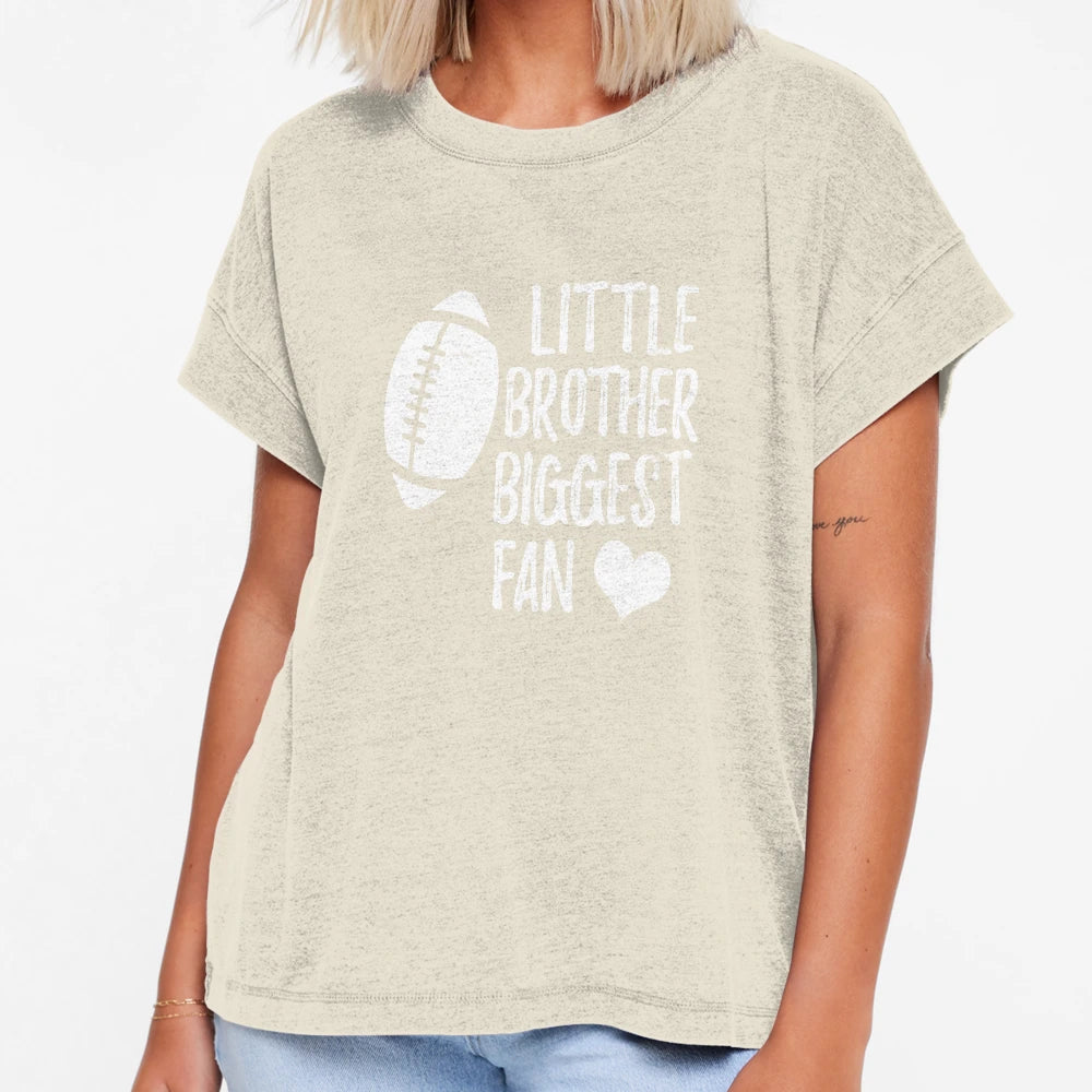 Little Brother Biggest Fan Football T-Shirt - Aesthetic Graphic Unisex - T-Shirt, Sweatshirt, Hoodie