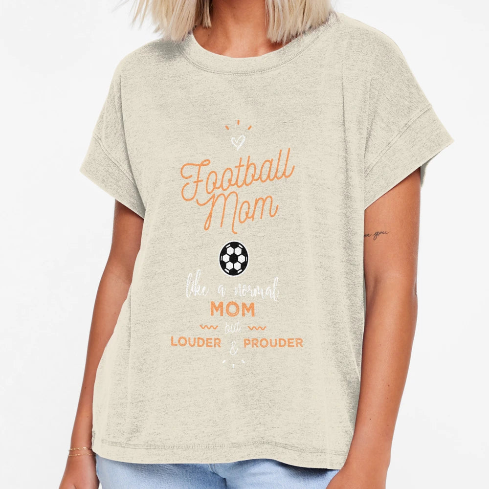 Football Mom Louder And Prouder T-Shirt - Aesthetic Graphic Unisex - T-Shirt, Sweatshirt, Hoodie