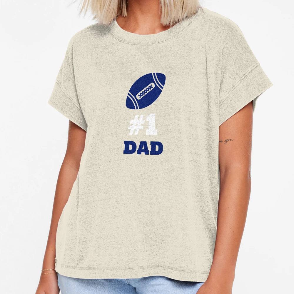 1 Dad Football Sports Fan Gift T-Shirt - Fun Novelty Design Men Women - T-Shirt, Sweatshirt, Hoodie