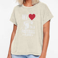 Heart Football Player Coach Mom Fiancee T-Shirt - Graphic Print for Adults - T-Shirt, Sweatshirt, Hoodie