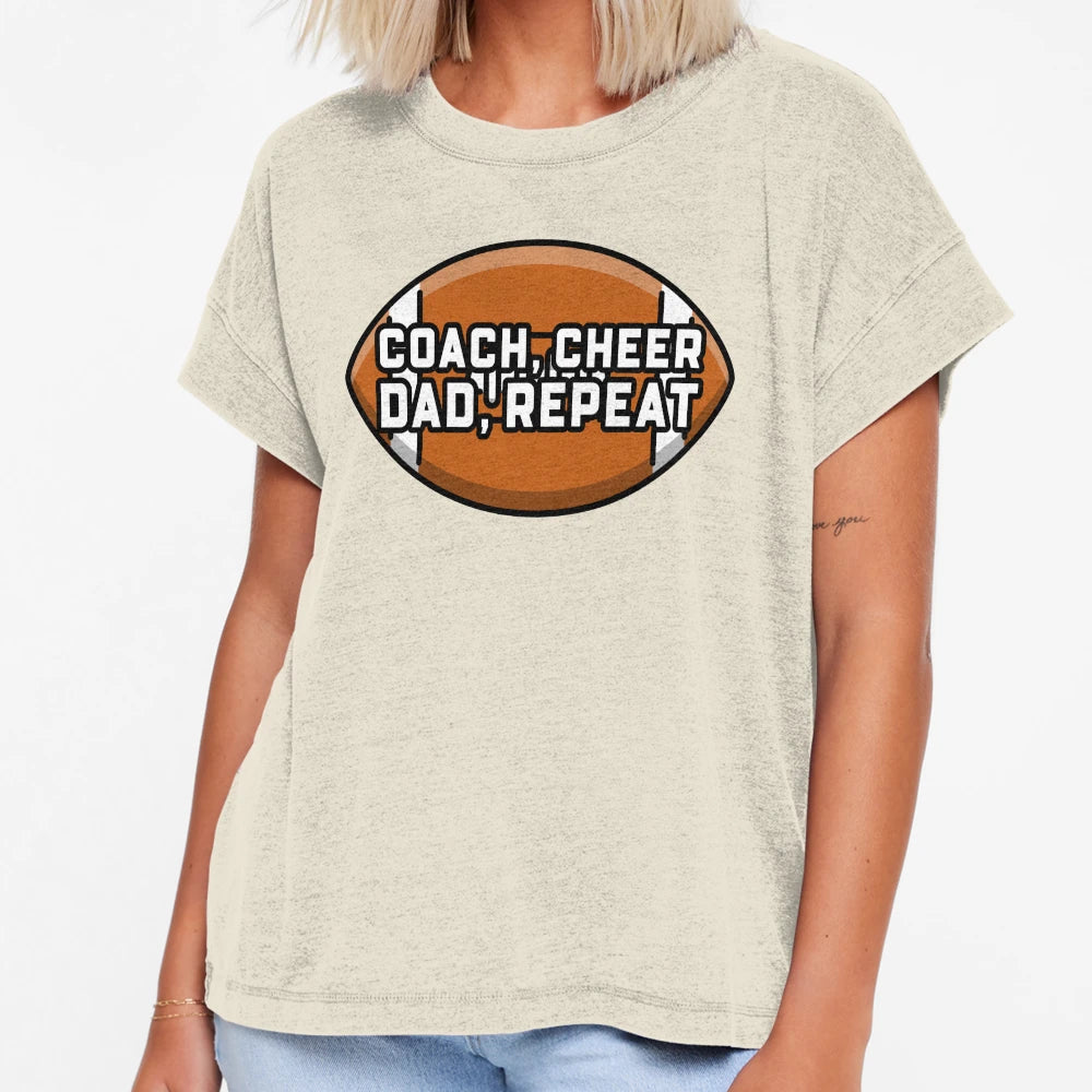 Coach Cheer Dad Repeat T-Shirt - Custom Art Print for Adults - T-Shirt, Sweatshirt, Hoodie