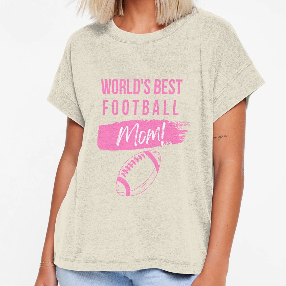 Worlds Best Football Mom T-Shirt - Fun Novelty Design Men Women - T-Shirt, Sweatshirt, Hoodie