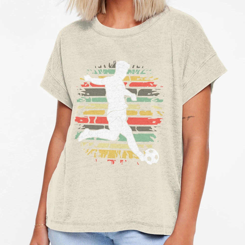 Soccer Football Player Vintag Sunset T-Shirt - Aesthetic Graphic Men Women - T-Shirt, Sweatshirt, Hoodie