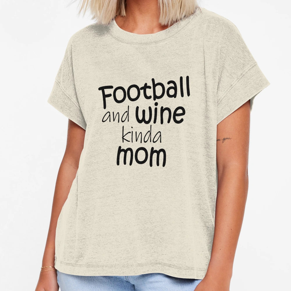 Football And Wine Kinda Mom T-Shirt - Unique Graphic Men Women - T-Shirt, Sweatshirt, Hoodie