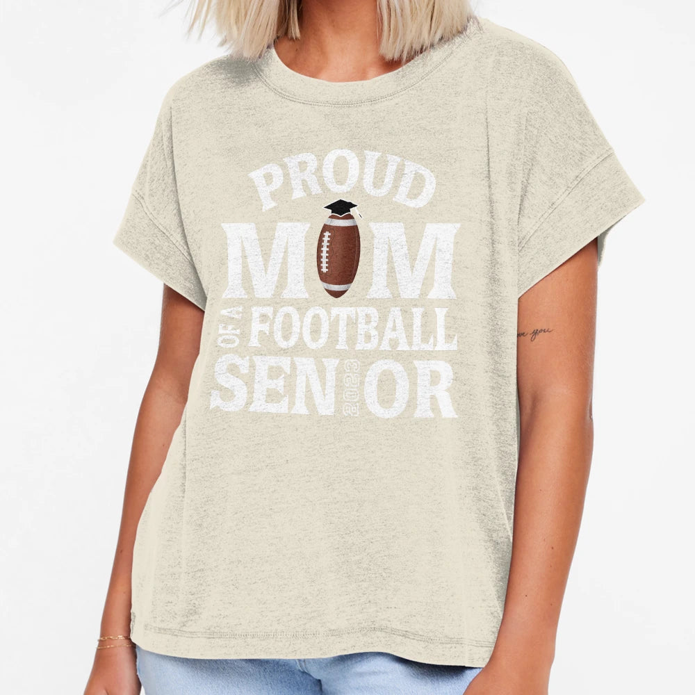 Proud Mom Football Senior Class 2023 T-Shirt - Custom Art Print Unisex - T-Shirt, Sweatshirt, Hoodie