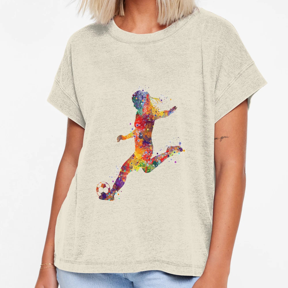 Soccer Kick Watercolor Sports Player T-Shirt - Aesthetic Graphic Unisex - T-Shirt, Sweatshirt, Hoodie