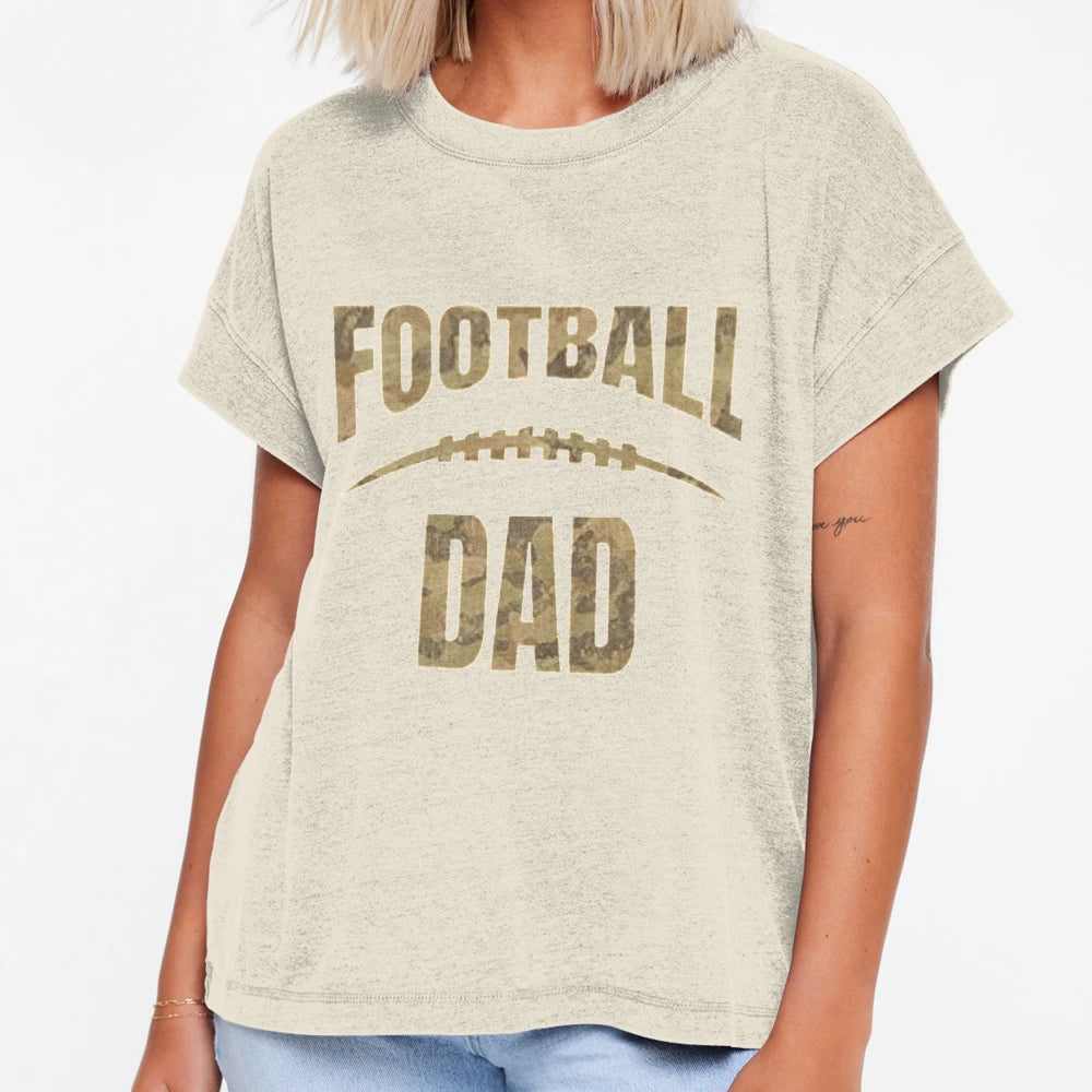 Football Dad Distressed Camo T-Shirt - Fun Novelty Design Men Women - T-Shirt, Sweatshirt, Hoodie