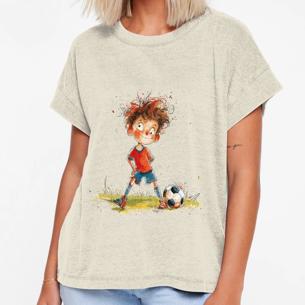 Little Playing Soccer T-Shirt - Custom Art Print for Adults - T-Shirt, Sweatshirt, Hoodie