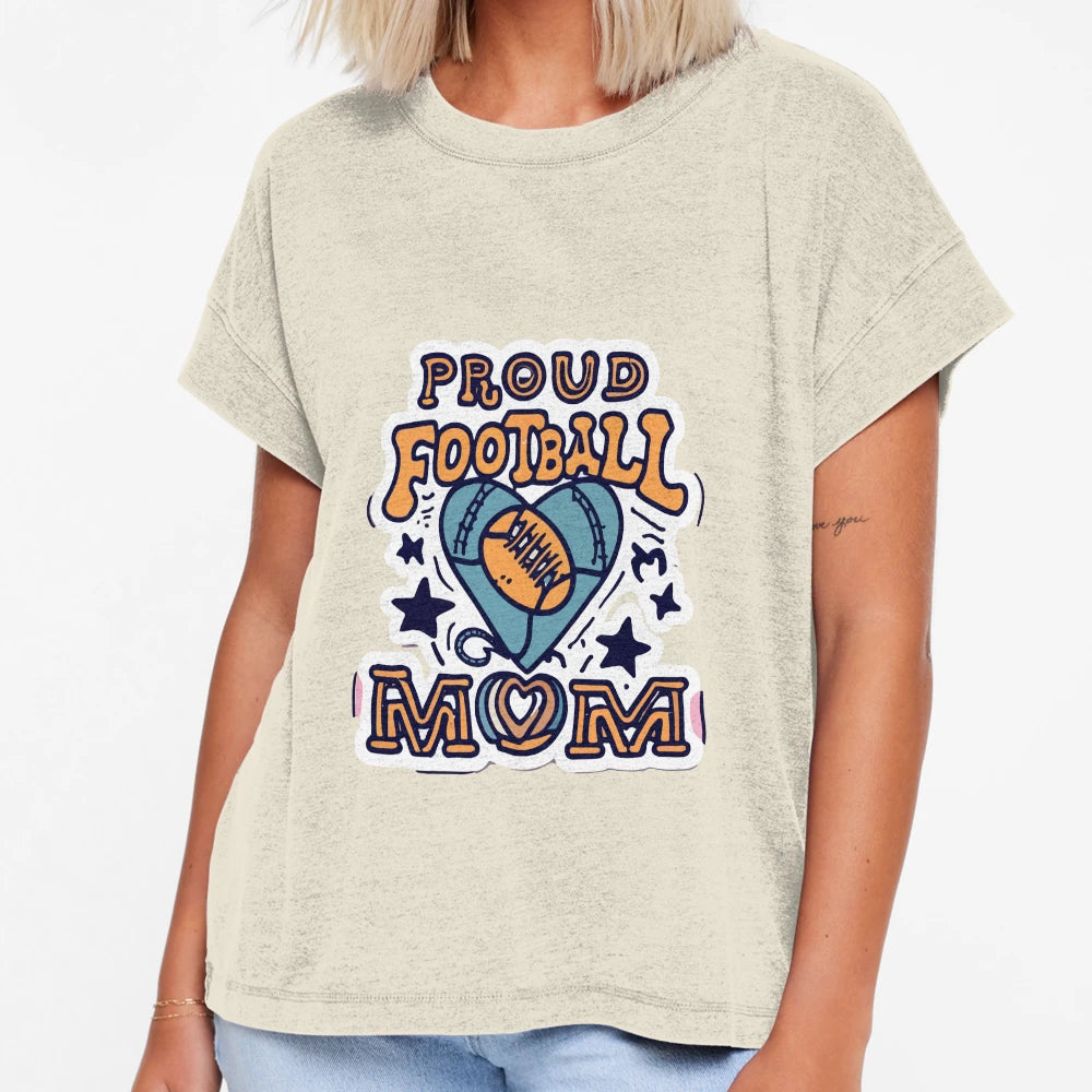 Proud Football Mom Heart And Soccer T-Shirt - Fun Novelty Design Men Women - T-Shirt, Sweatshirt, Hoodie