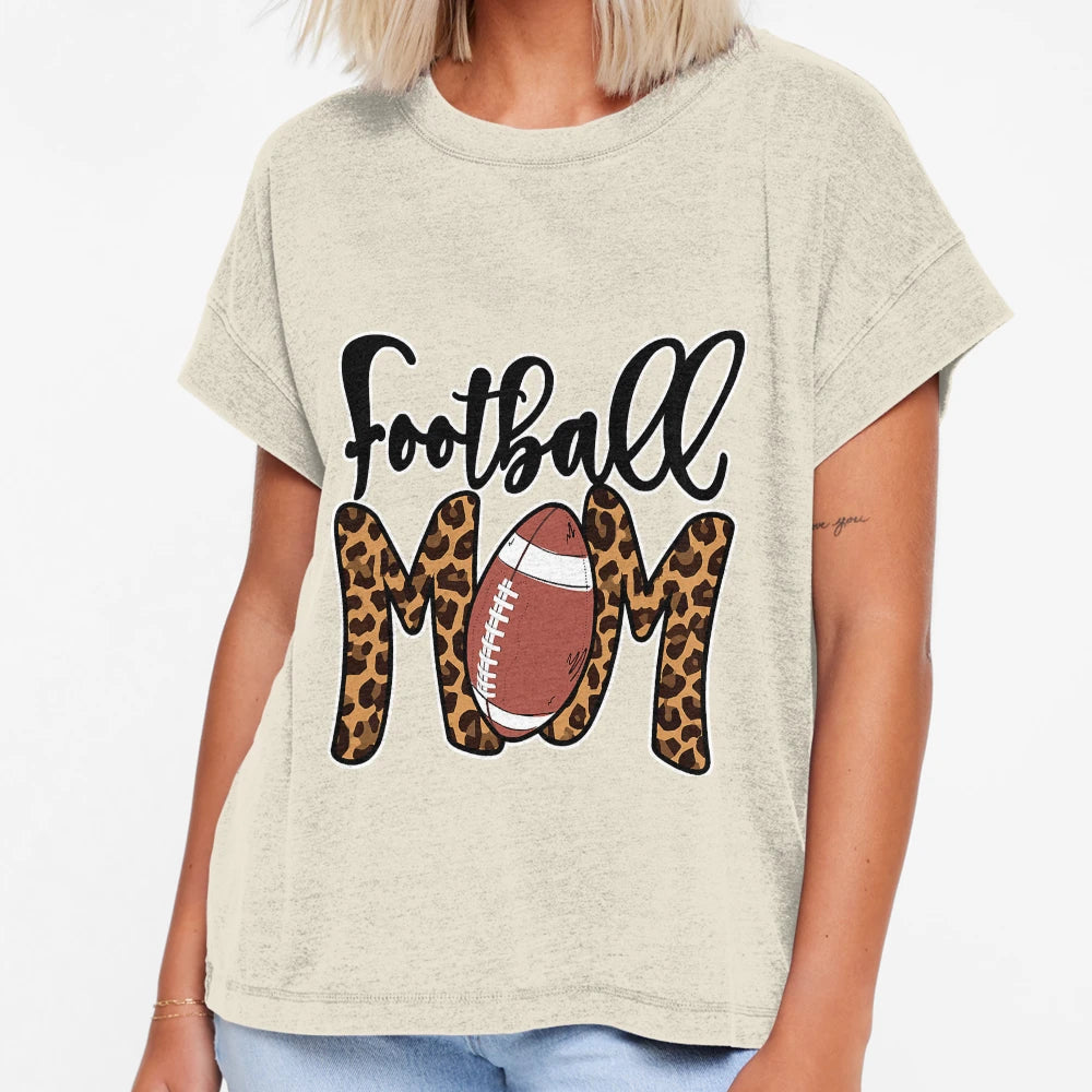 Football Mom Leopard American Football T-Shirt - Graphic Print for Adults - T-Shirt, Sweatshirt, Hoodie