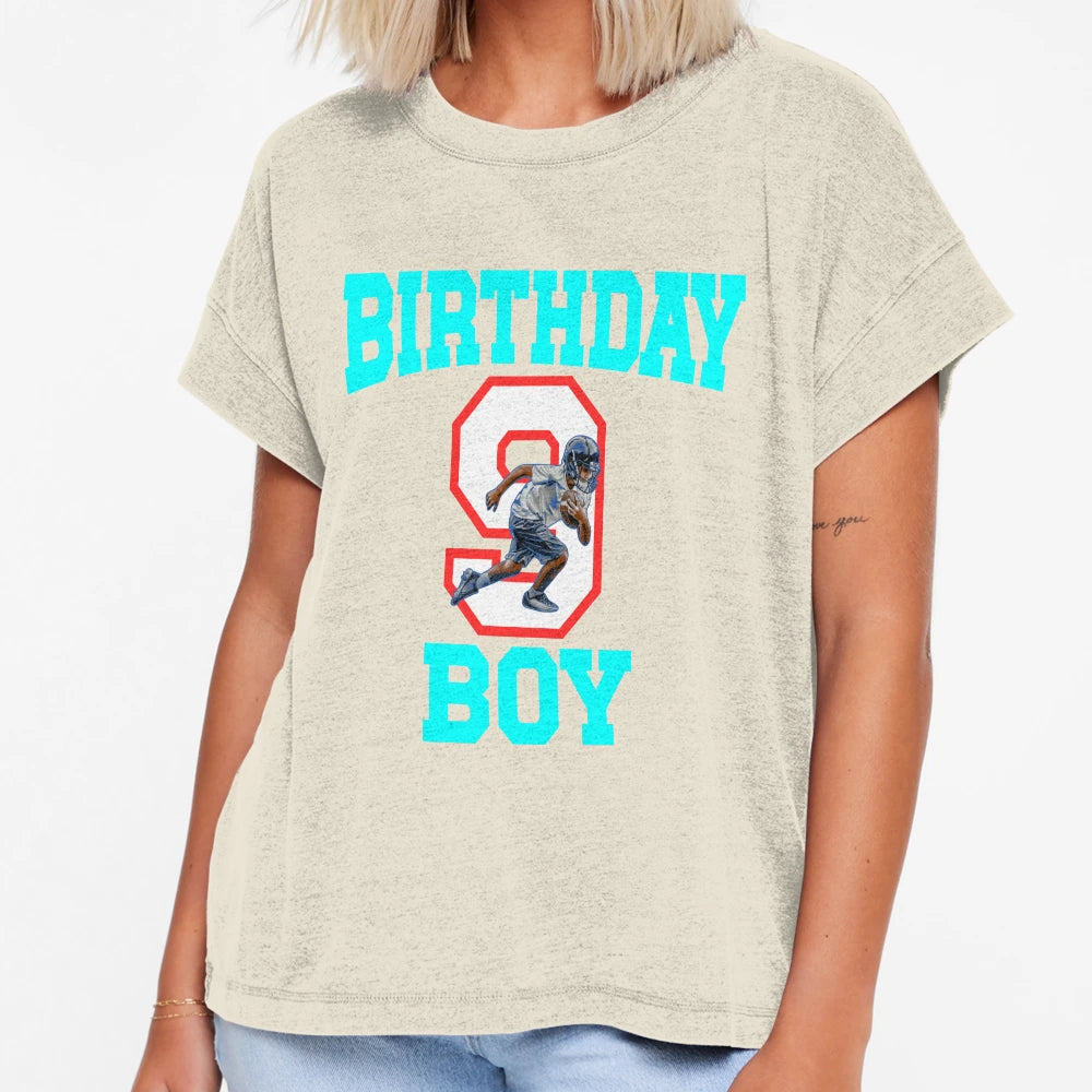 9 Year Old Football 9Th Birthday T-Shirt - Aesthetic Graphic for Adults - T-Shirt, Sweatshirt, Hoodie