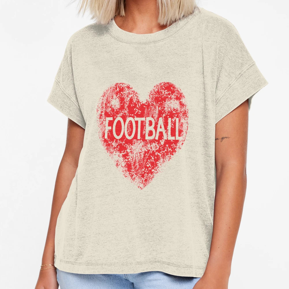 Love Football Heart T-Shirt - Graphic Print Men Women - T-Shirt, Sweatshirt, Hoodie