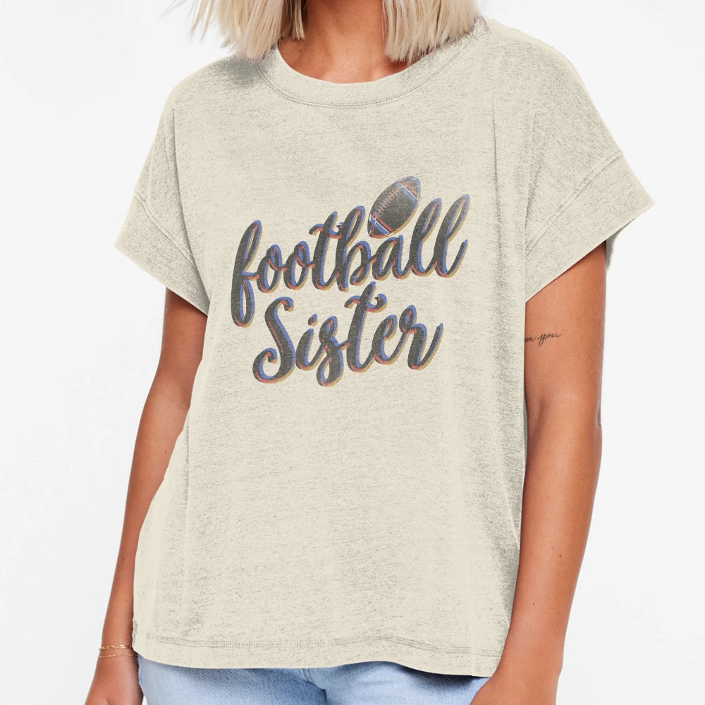 Football Sister T-Shirt - Aesthetic Graphic for Adults - T-Shirt, Sweatshirt, Hoodie
