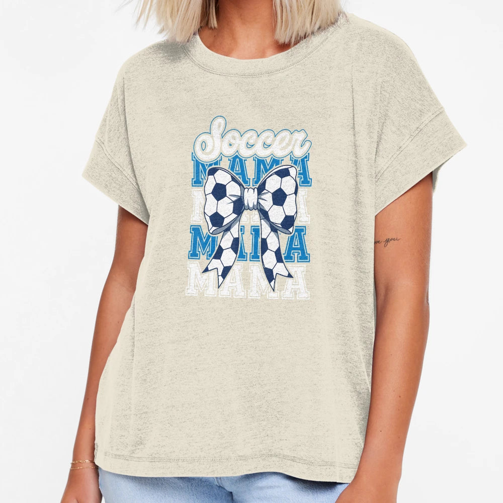Soccer Mama Bow Game Day T-Shirt - Graphic Print for Adults - T-Shirt, Sweatshirt, Hoodie