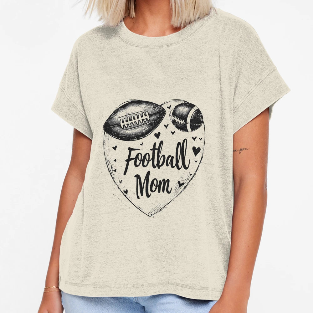 Football Mom Heart Grunge American T-Shirt - Fun Novelty Design Men Women - T-Shirt, Sweatshirt, Hoodie
