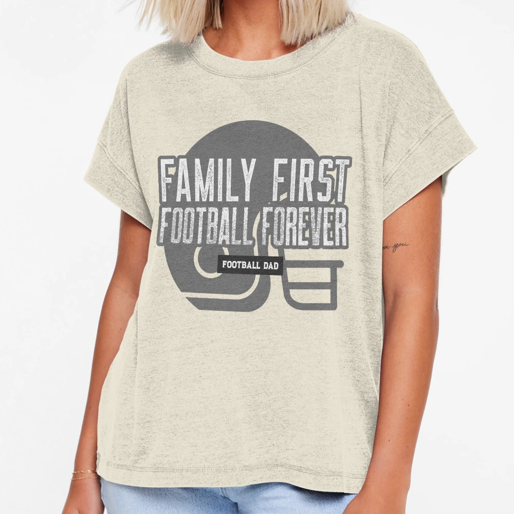 Family First Football Forever T-Shirt - Minimalist Print for Adults - T-Shirt, Sweatshirt, Hoodie