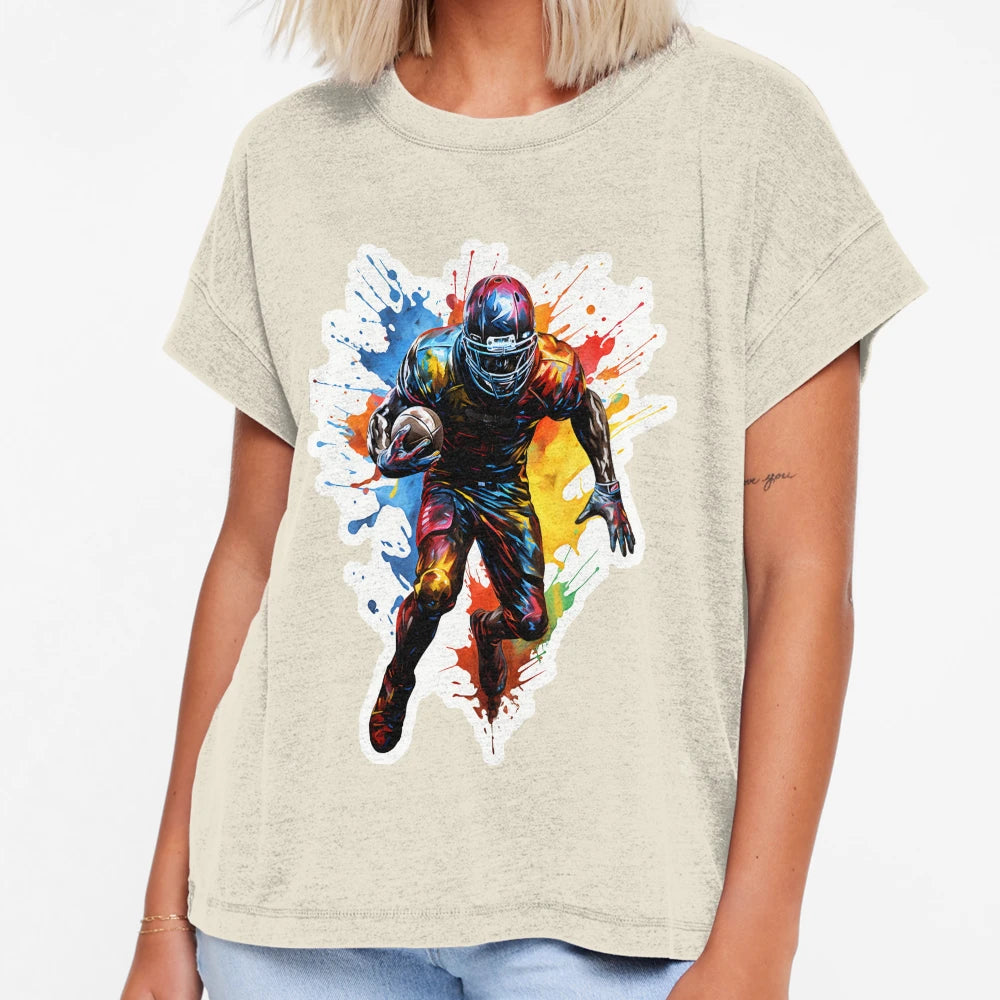 Football Player Ball Splashes T-Shirt - Aesthetic Graphic Unisex - T-Shirt, Sweatshirt, Hoodie