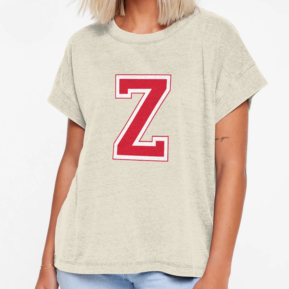 Red Varsity Letter Z T-Shirt - Novelty Apparel Unisex - T-Shirt, Sweatshirt, Hoodie