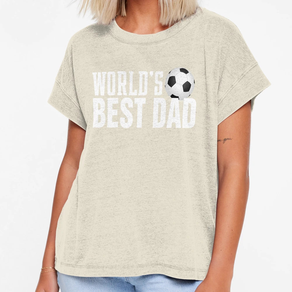 Simple Worlds Best Dad Typography Soccer T-Shirt - Novelty Apparel Unisex - T-Shirt, Sweatshirt, Hoodie
