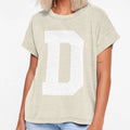 Alphabet White D Sports Letter D T-Shirt - Minimalist Print for Adults - T-Shirt, Sweatshirt, Hoodie
