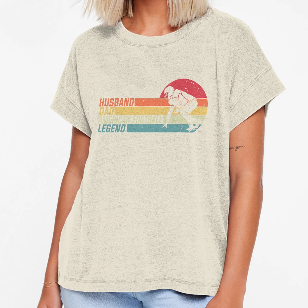 Husband Dad American Football T-Shirt - Casual Everyday Wear for Adults - T-Shirt, Sweatshirt, Hoodie