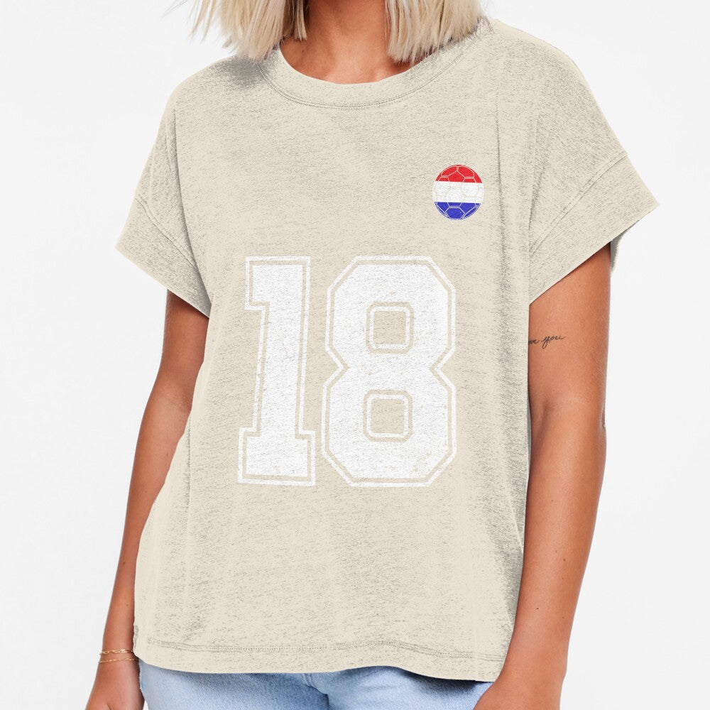 Netherlands Soccer Number 18 Vintage Sports Fan by - Adult & Kids T-Shirts, Sweatshirts & Hoodies apparel design preview 1