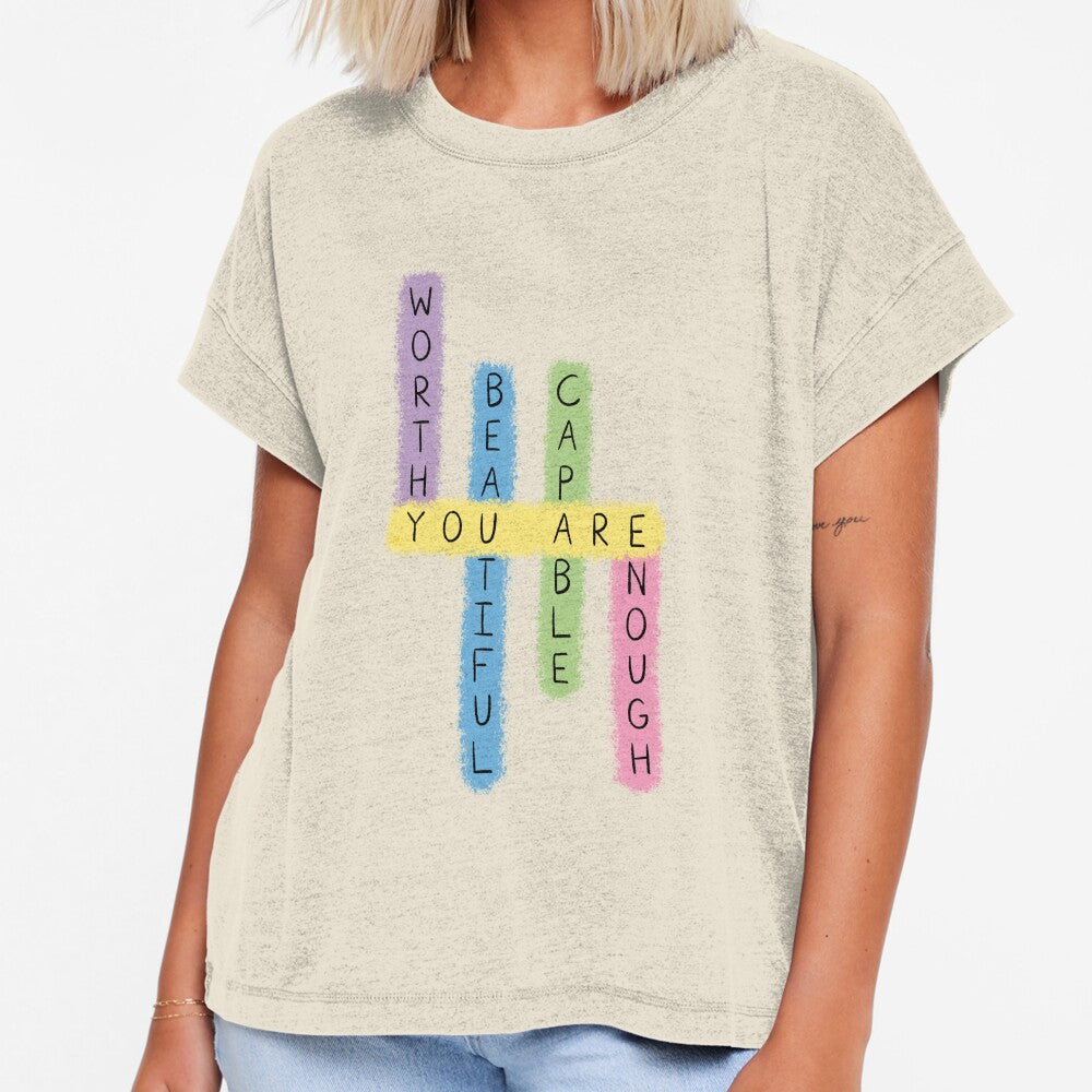 Colorful Positive Affirmations Puzzle Design by - Adult & Kids T-Shirts, Sweatshirts & Hoodies apparel design preview 1