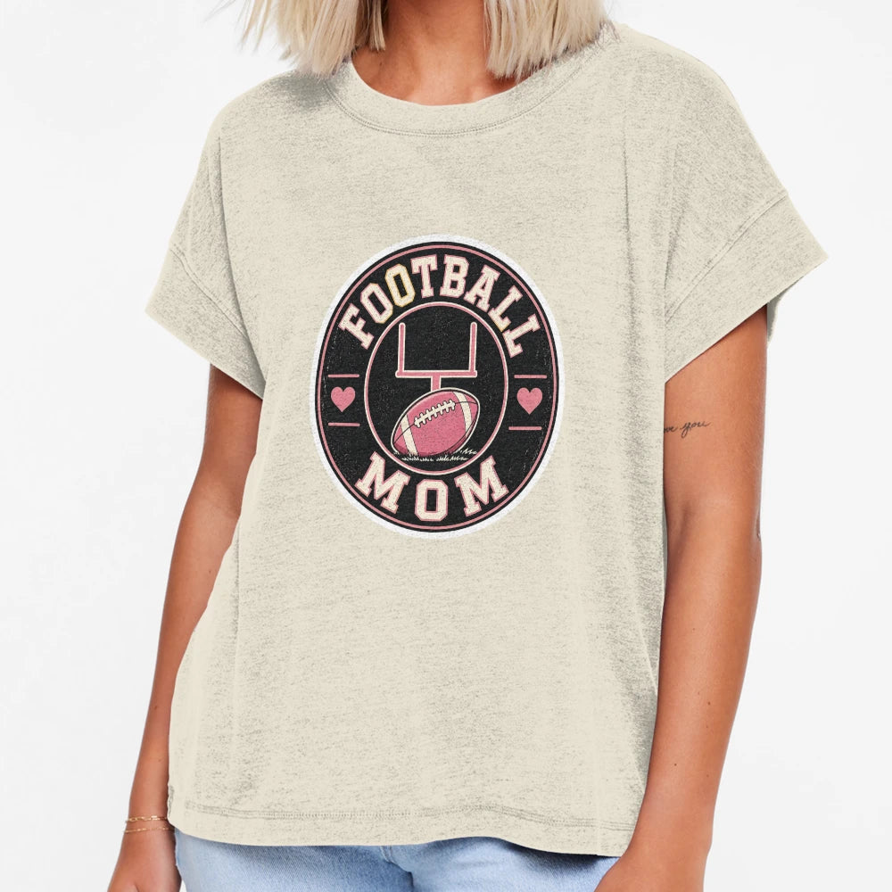 Football Mom Badge T-Shirt - Graphic Print Unisex - T-Shirt, Sweatshirt, Hoodie
