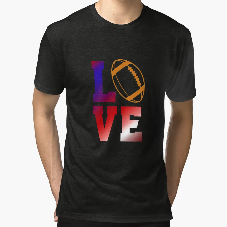 Love Football American Football T-Shirt - Casual Everyday Wear Men Women - T-Shirt, Sweatshirt, Hoodie