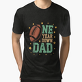 Dad 1 Year Old Football 1St Year Down T-Shirt - Graphic Print Unisex - T-Shirt, Sweatshirt, Hoodie