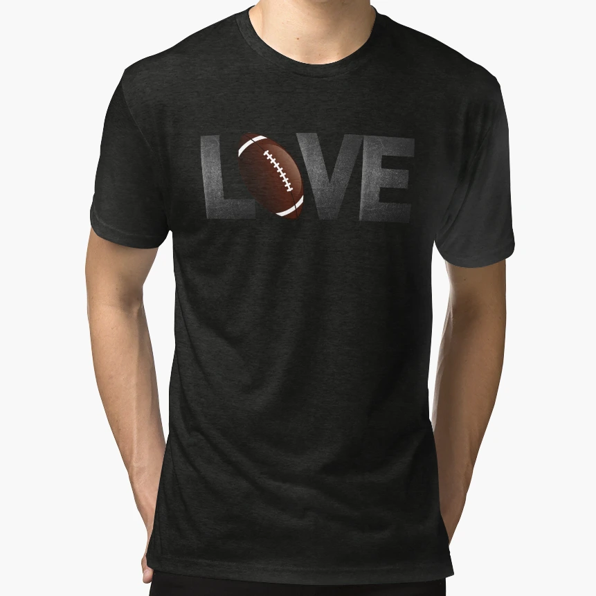 Football Love T-Shirt - Custom Art Print Men Women - T-Shirt, Sweatshirt, Hoodie